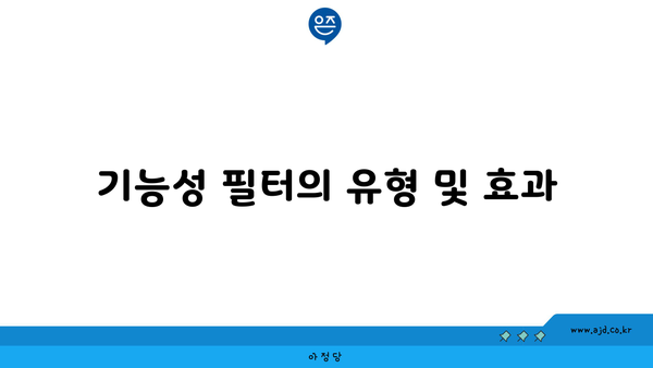 기능성 필터의 유형 및 효과