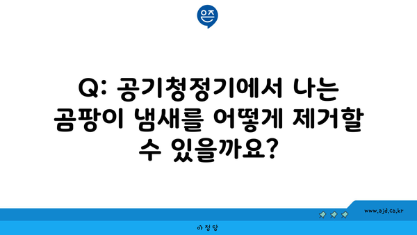 Q: 공기청정기에서 나는 곰팡이 냄새를 어떻게 제거할 수 있을까요?