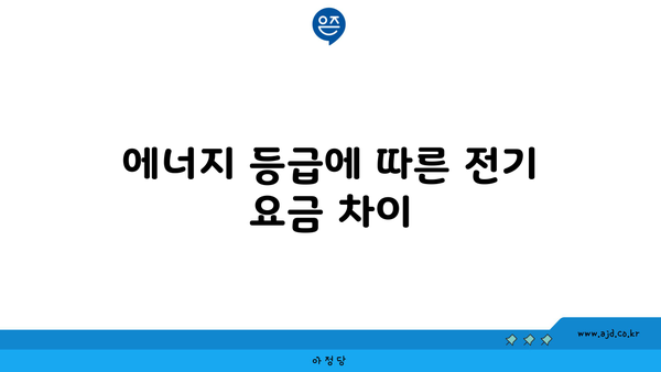 에너지 등급에 따른 전기 요금 차이