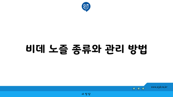 비데 노즐 종류와 관리 방법