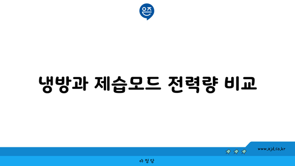 냉방과 제습모드 전력량 비교