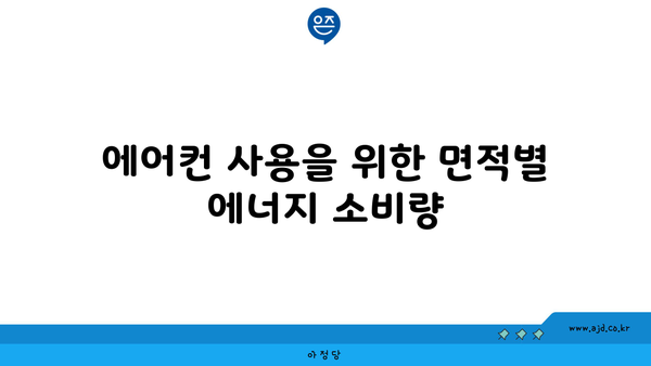 에어컨 사용을 위한 면적별 에너지 소비량