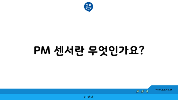 PM 센서란 무엇인가요?