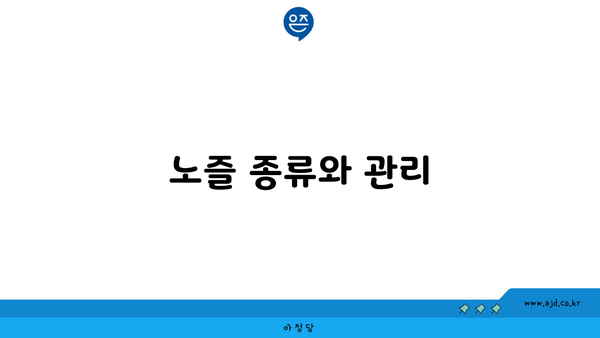 노즐 종류와 관리