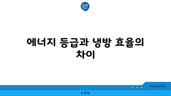 에너지 등급과 냉방 효율의 차이