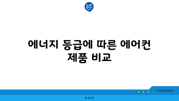 에너지 등급에 따른 에어컨 제품 비교