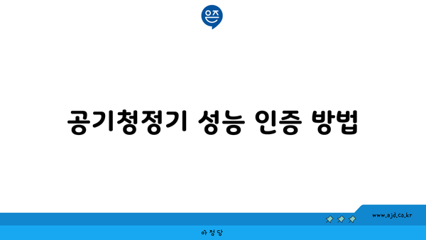 공기청정기 성능 인증 방법