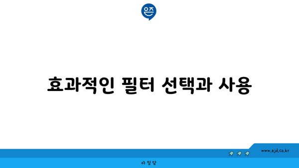 효과적인 필터 선택과 사용