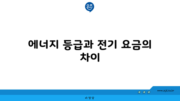 에너지 등급과 전기 요금의 차이