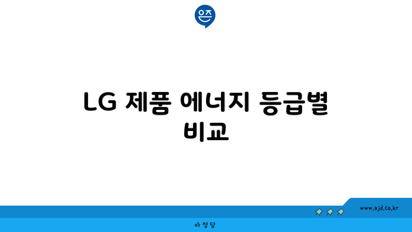 LG 제품 에너지 등급별 비교