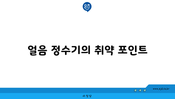 얼음 정수기의 취약 포인트