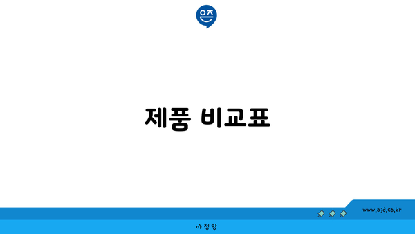 제품 비교표