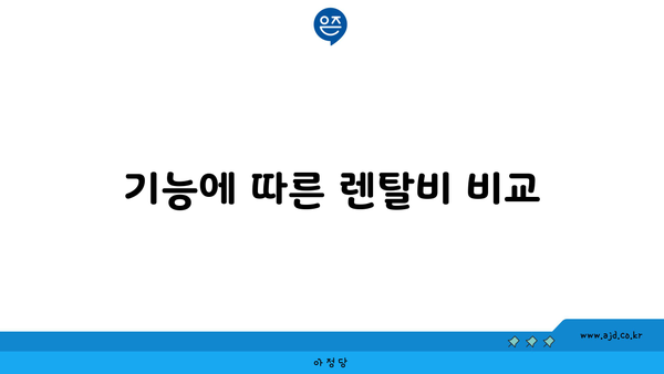 기능에 따른 렌탈비 비교