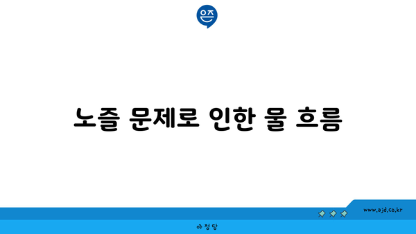 노즐 문제로 인한 물 흐름