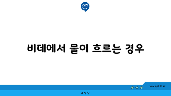 비데에서 물이 흐르는 경우