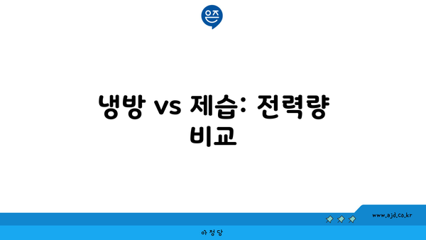 냉방 vs 제습: 전력량 비교