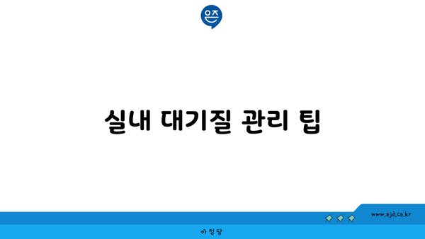 실내 대기질 관리 팁