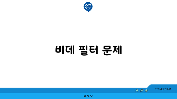 비데 필터 문제