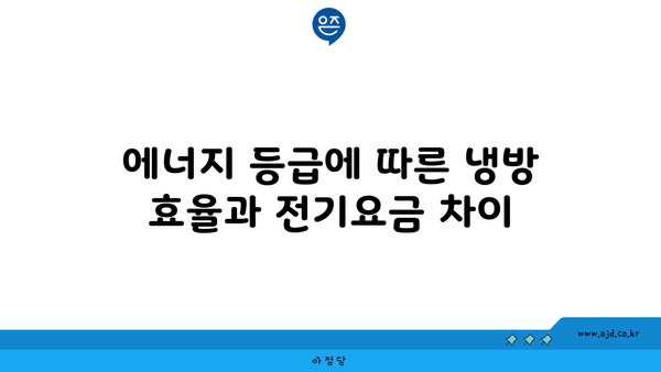 에너지 등급에 따른 냉방 효율과 전기요금 차이