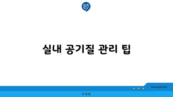 실내 공기질 관리 팁