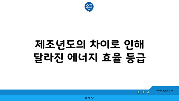 제조년도의 차이로 인해 달라진 에너지 효율 등급