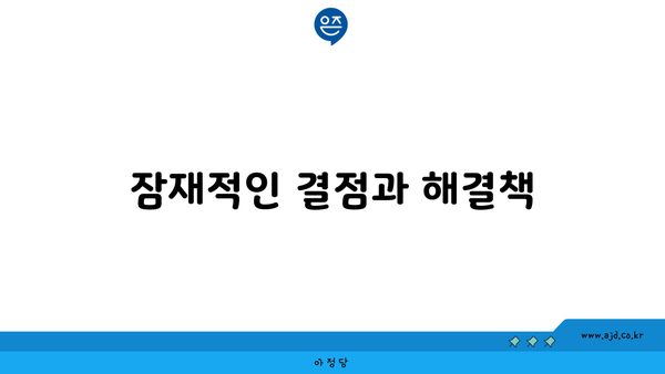 잠재적인 결점과 해결책