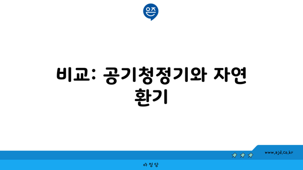 비교: 공기청정기와 자연 환기