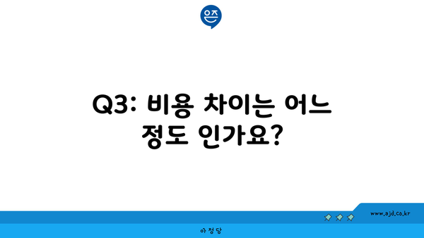 Q3: 비용 차이는 어느 정도 인가요?