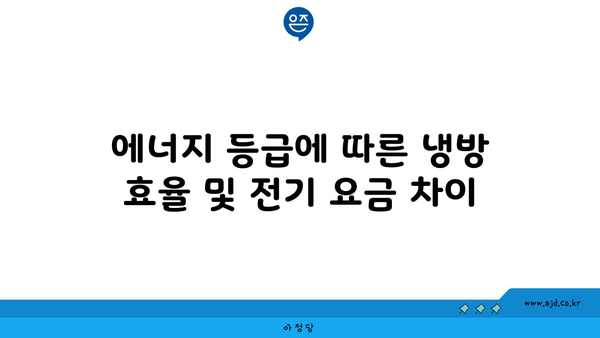 에너지 등급에 따른 냉방 효율 및 전기 요금 차이