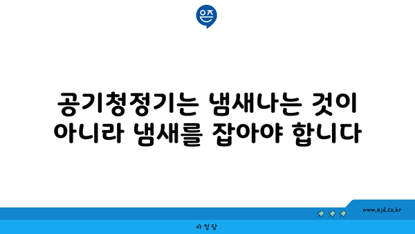 공기청정기는 냄새나는 것이 아니라 냄새를 잡아야 합니다