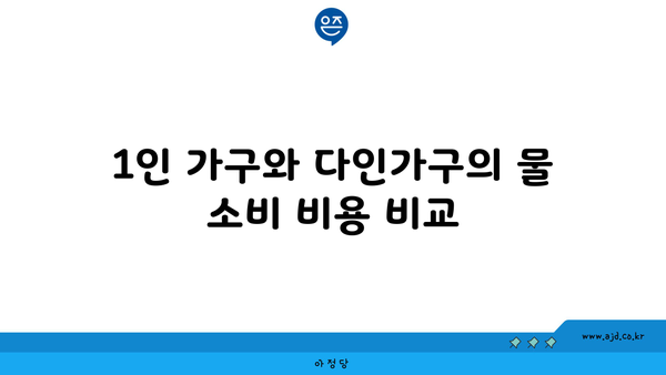 1인 가구와 다인가구의 물 소비 비용 비교