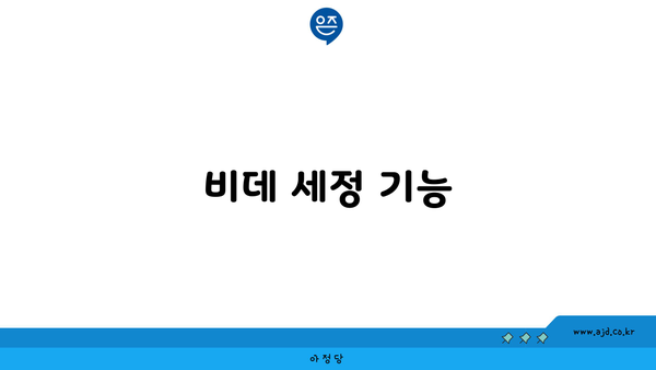 비데 세정 기능