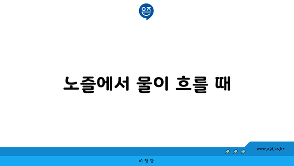 노즐에서 물이 흐를 때