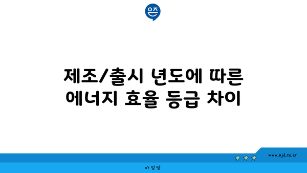 제조/출시 년도에 따른 에너지 효율 등급 차이