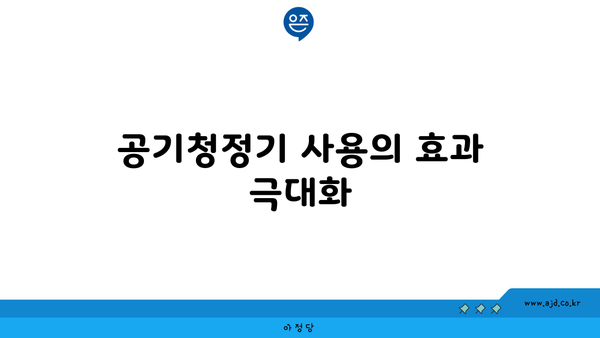 공기청정기 사용의 효과 극대화