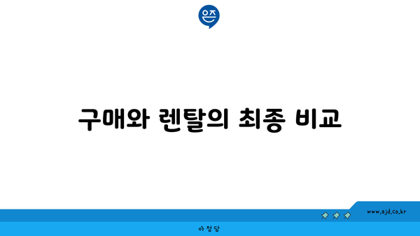 구매와 렌탈의 최종 비교