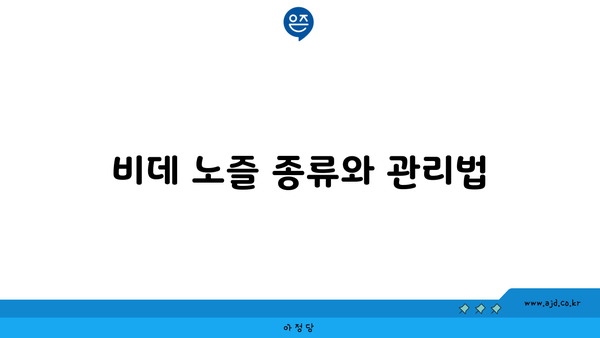 비데 노즐 종류와 관리법