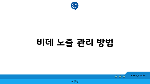 비데 노즐 관리 방법