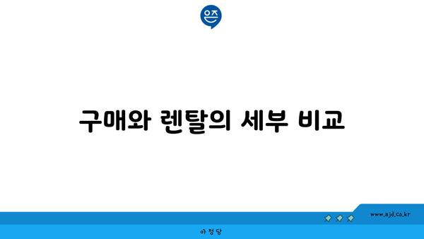 구매와 렌탈의 세부 비교