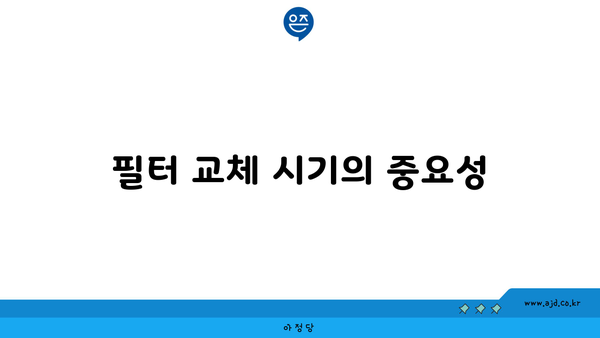 필터 교체 시기의 중요성