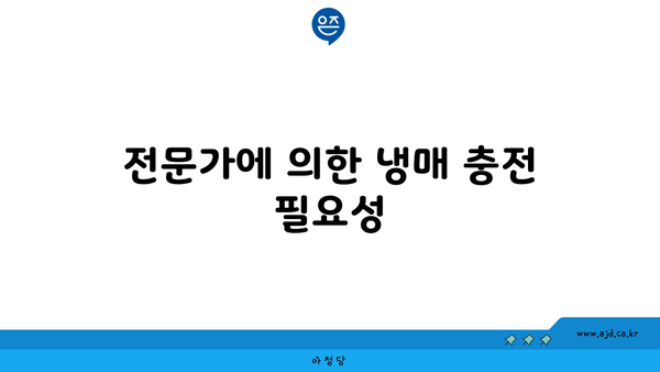 전문가에 의한 냉매 충전 필요성