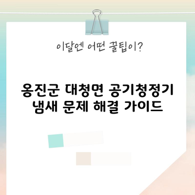 옹진군 대청면 공기청정기 냄새 문제 해결 가이드