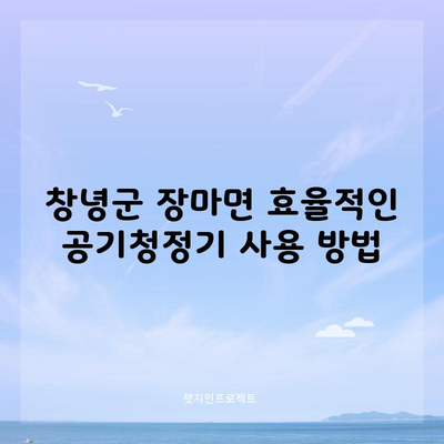 창녕군 장마면 효율적인 공기청정기 사용 방법