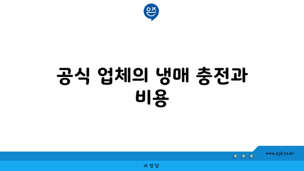 공식 업체의 냉매 충전과 비용