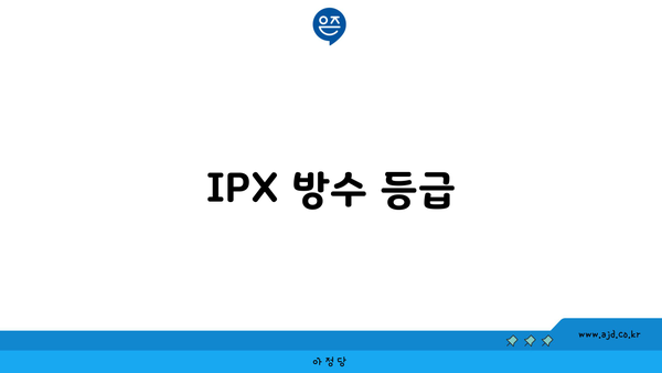 IPX 방수 등급