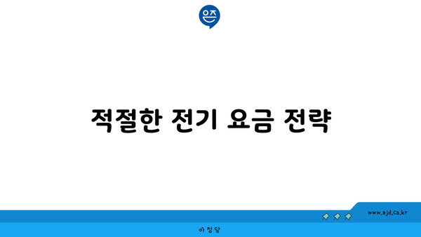 적절한 전기 요금 전략