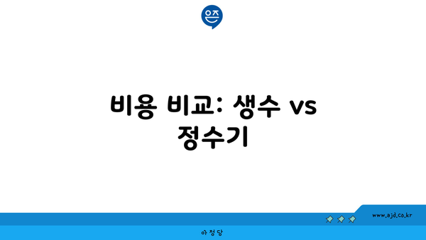 비용 비교: 생수 vs 정수기