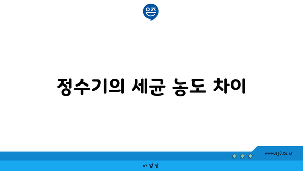 정수기의 세균 농도 차이