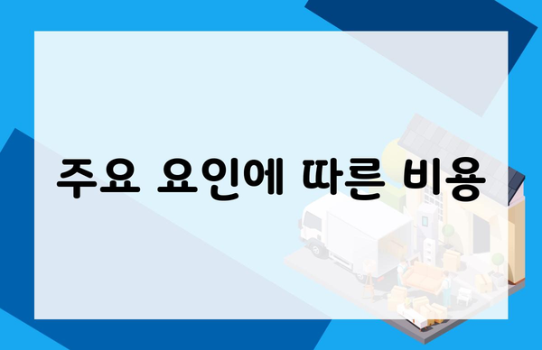 주요 요인에 따른 비용