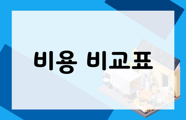 비용 비교표